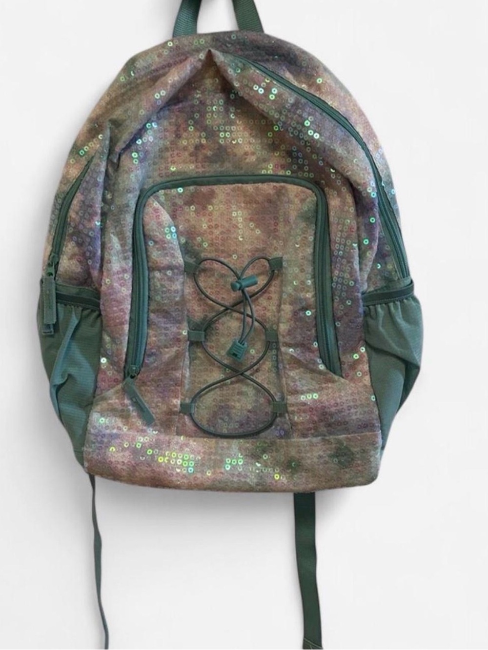 Sparkly Sequin Green & Purple Girl's Backpack